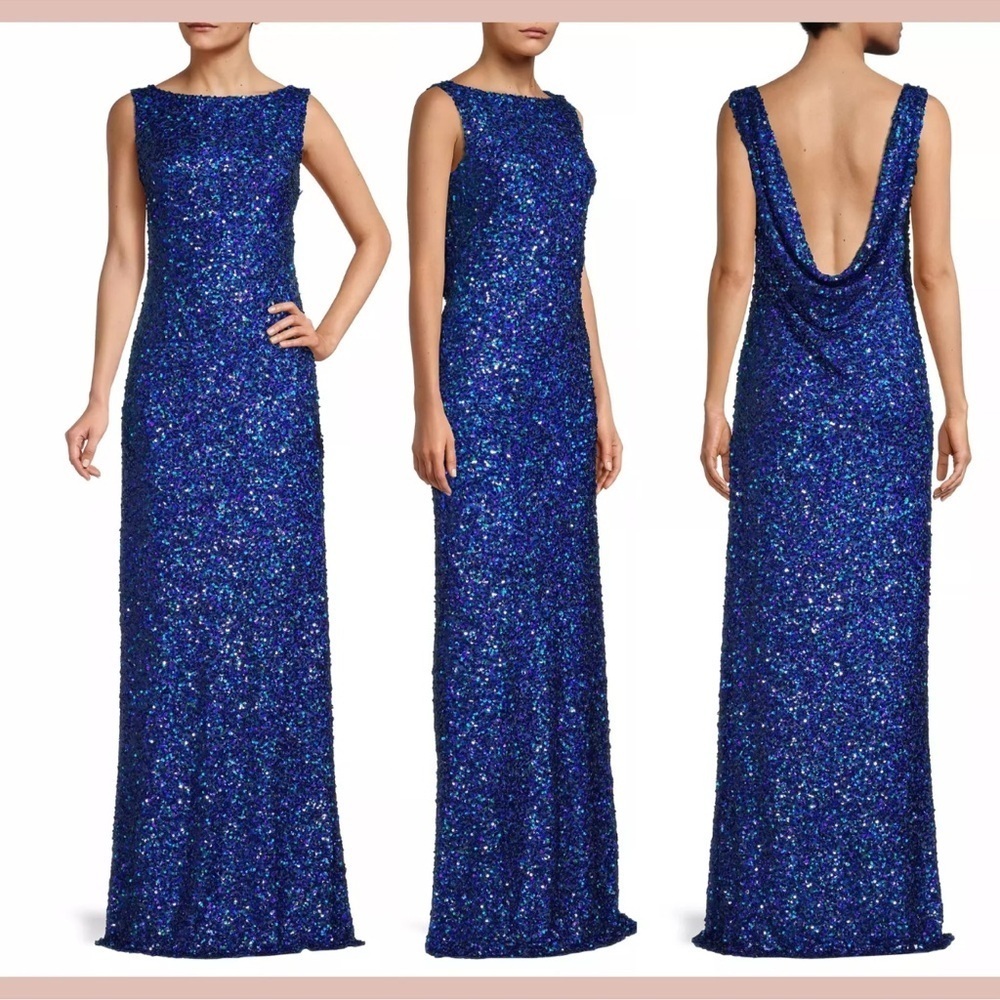 NWT Sachin & Babi $750 Maria Gown Cobalt sequin dress - Size 8 - formal, blue